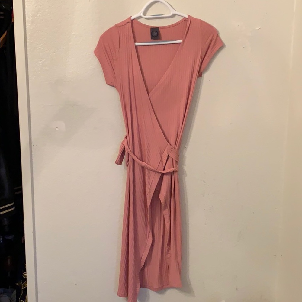 Pink wrap dress